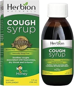 Cough Syrup with Honey, Helps Relieve Cough & Soothes Sore Throat, for Adults & Kids 13 Months and Above, 5 FL Oz