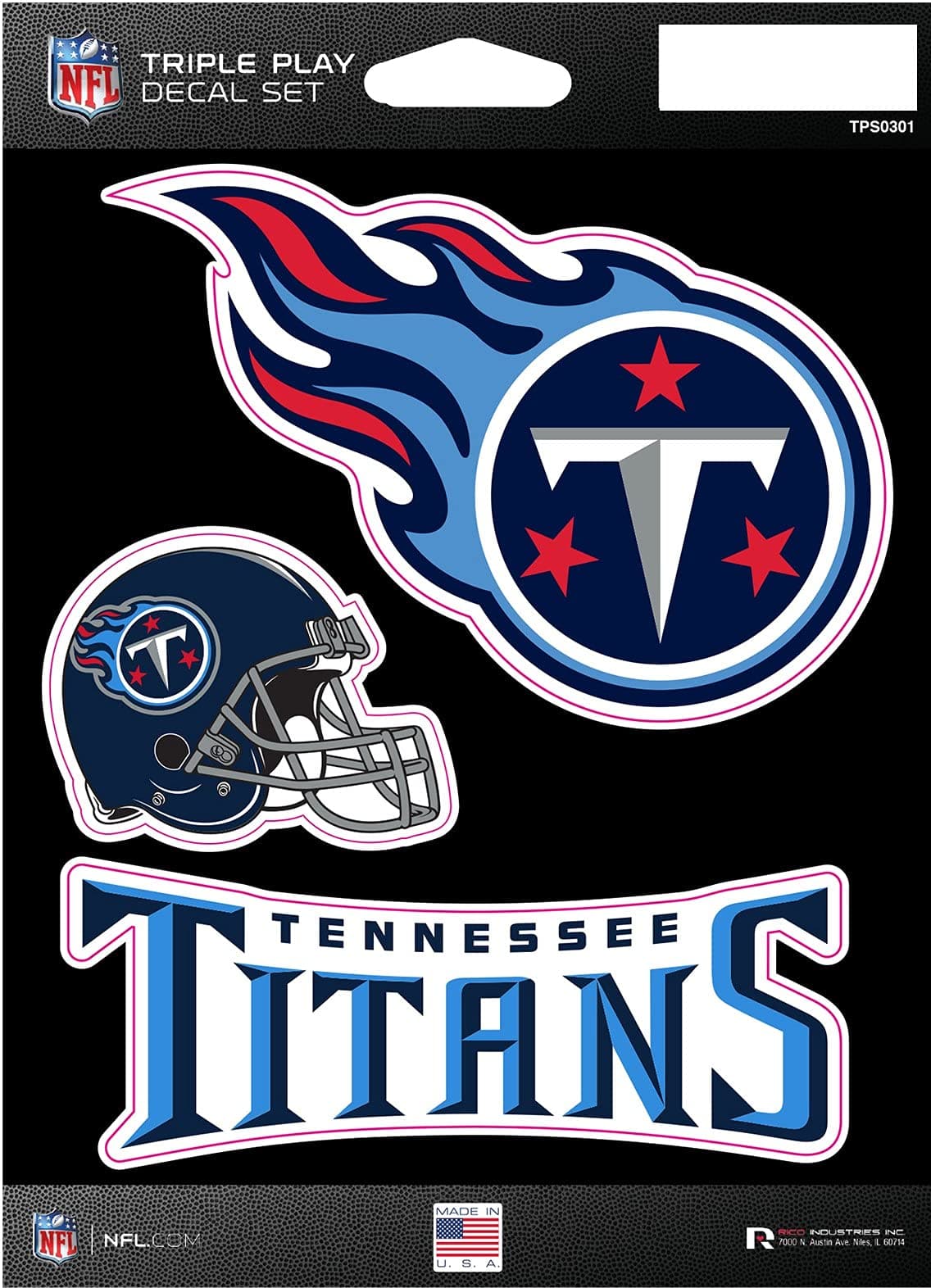 Tennessee Titans Triple Play Decal Set