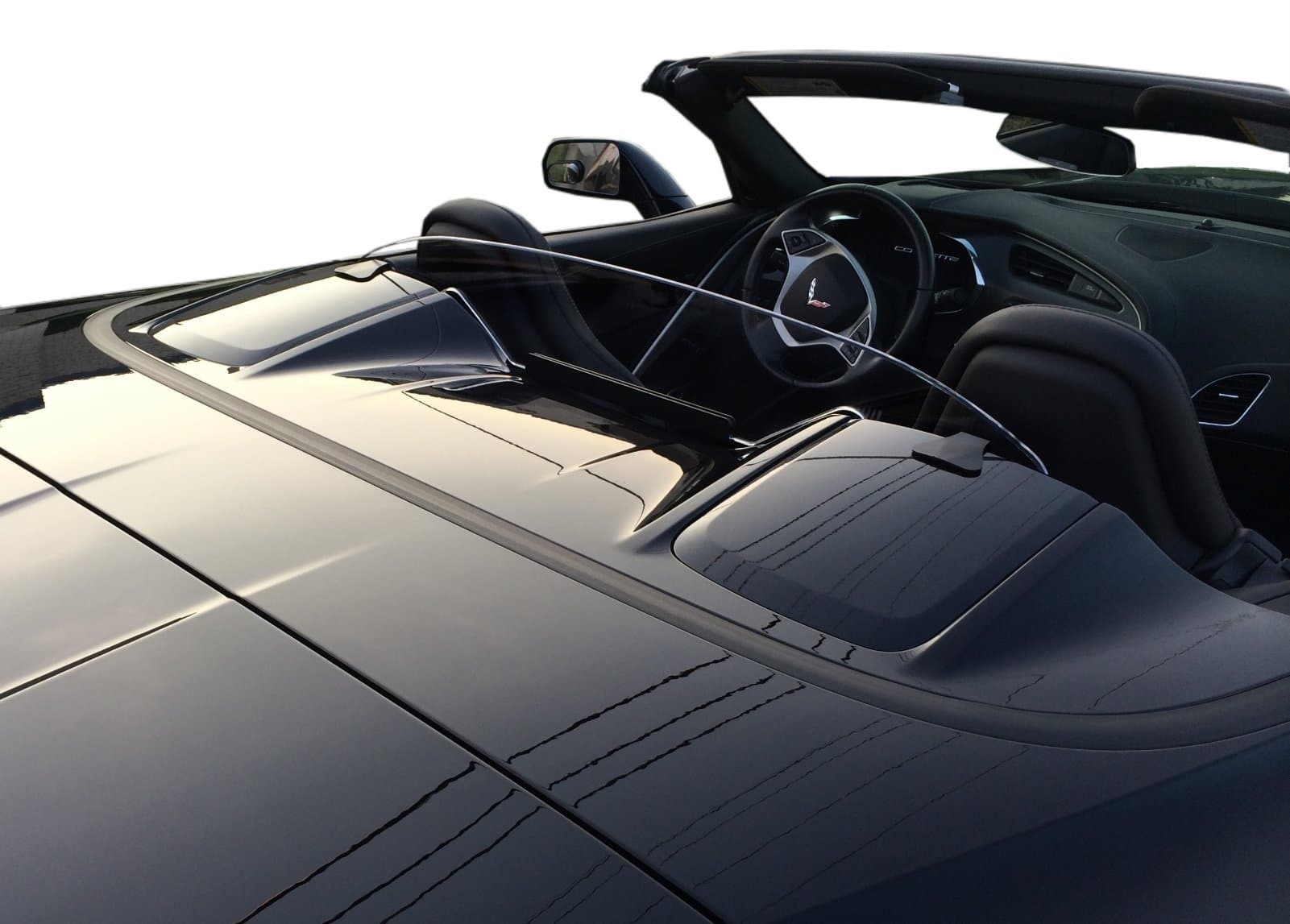 Convertible Wind Deflector Compatible with 2014-2018 Chevrolet C7 Corvette Stingray - Control air flow, cut down backdraft, wind noise - Patented - Easy Install, Secure Mounting - Clear