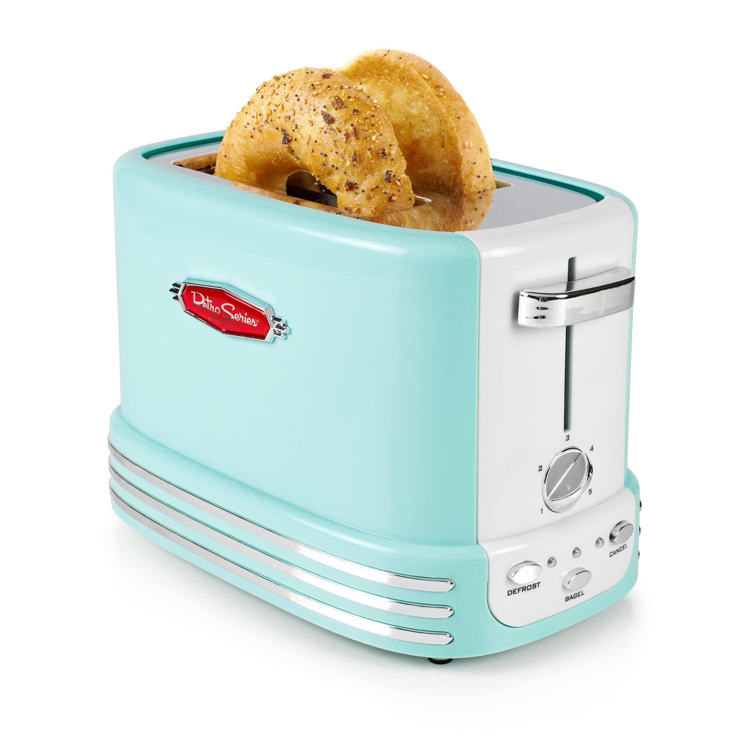 Nostalgia New and Improved Wide 2-Slice Toaster Perfect For Bread, English Mu...