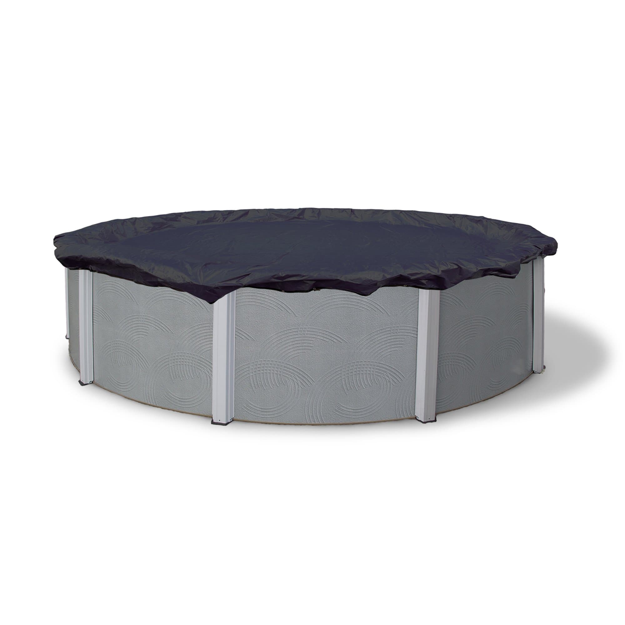 Blue Wave Bronze 8-Year 15 ft Round Above Ground Pool Cover for Winter– Durable & Weather-Resistant Polyethylene – 4 ft Overlap, Black Underside, Reinforced Grommets, Winch, Cable – Navy Blue
