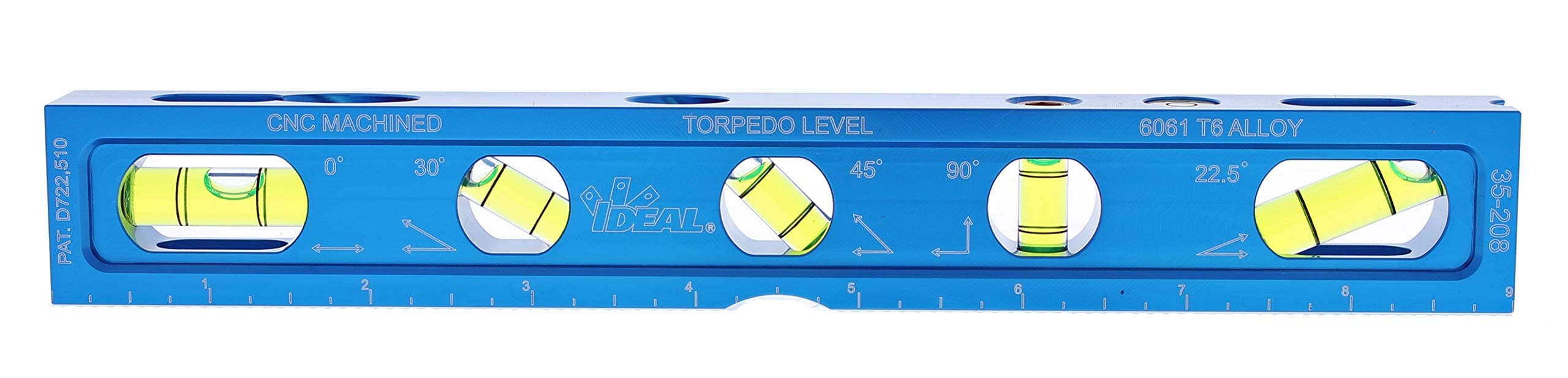 Ideal 35-208 9" Torpedo Level with 5 Vials