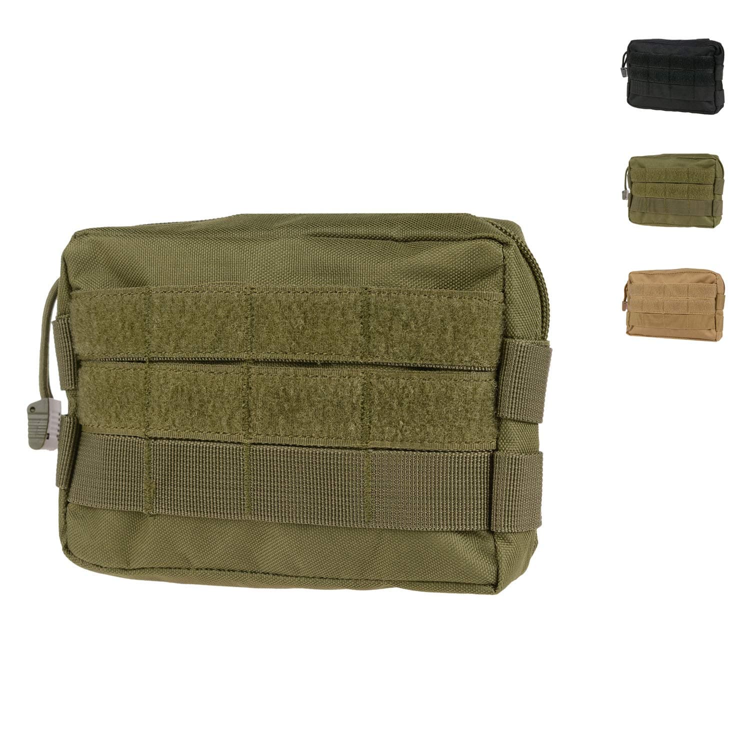 Iniftyle MOLLE Pouches - Compact Water-Resistant Multi-Purpose Tactical EDC Utility Gadget Gear Hanging Waist Bags(Horizontal Rectangle Pouch,Green)