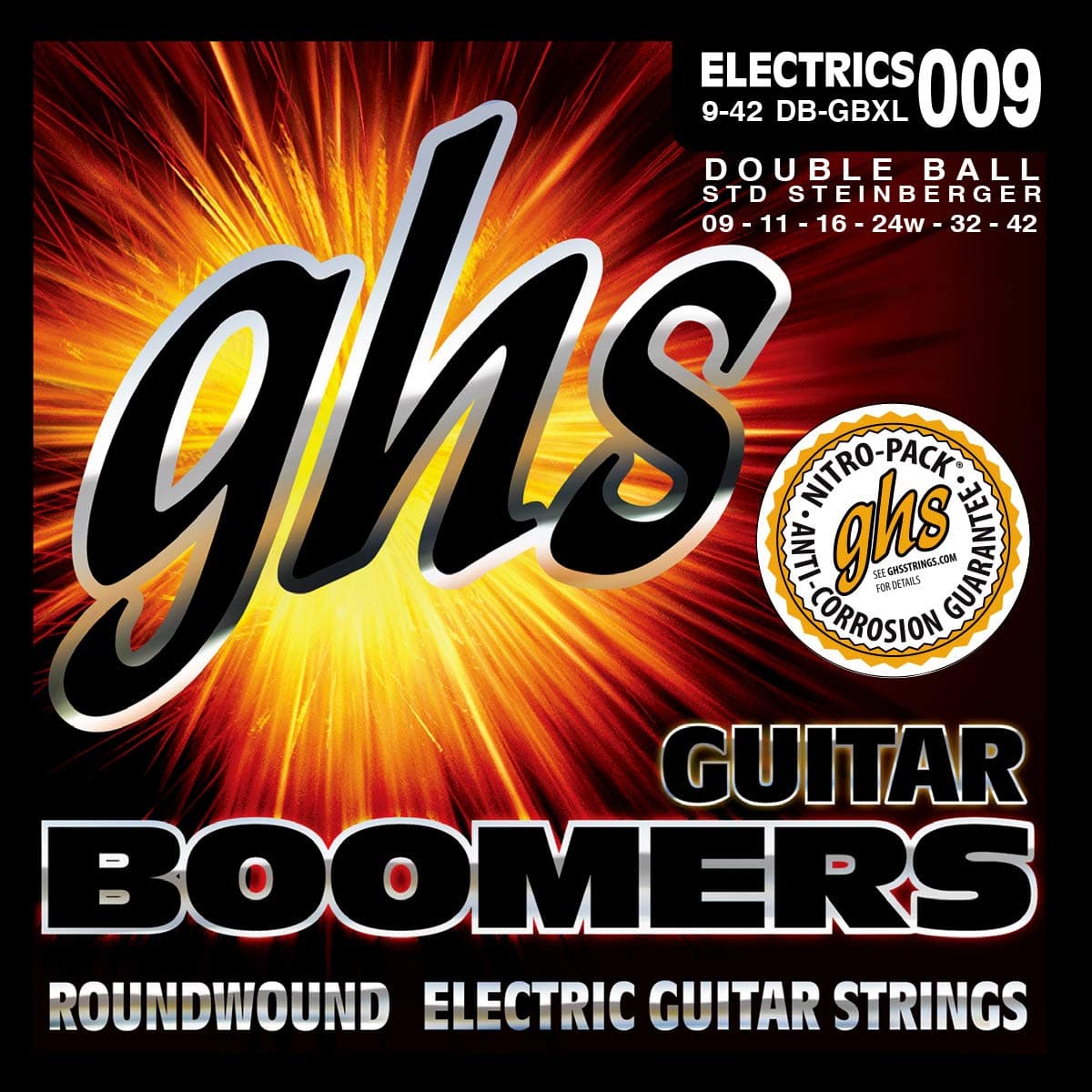GHS Boomers Double Ball-End Electric Guitar Strings – Extra Light 9-42 (DB-GBXL) – Nickel-Plated Steel Roundwound – Bright, Flexible Tone – Fits Headless Guitars – Made in USA