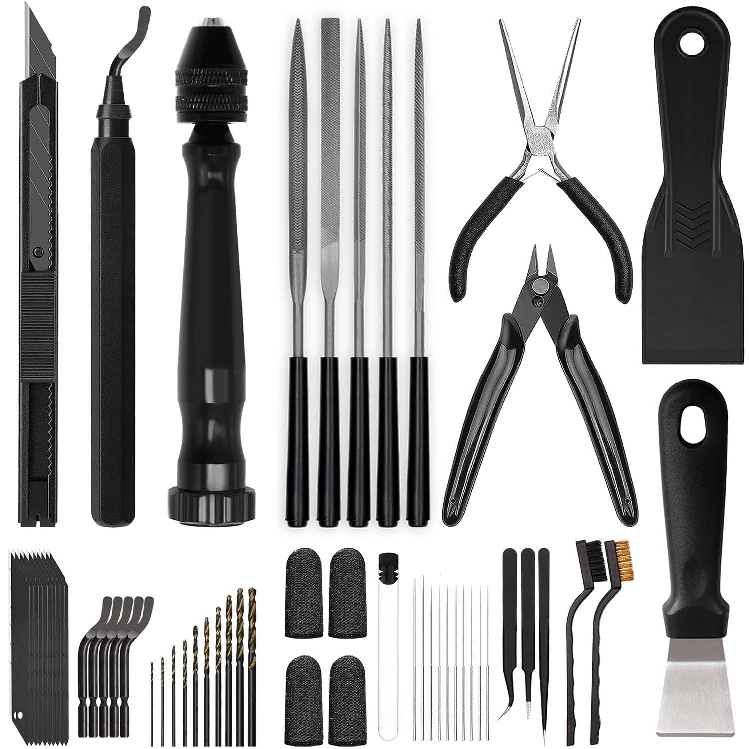 3D Printer Tools Kit, Quality 3D Printing Tool Kit for Model Finishing/Deburring/Drilling, 3D Printer Accessories for All FDM/SLA Printers Removing Support, Cutting Filament, Cleaning Nozzle