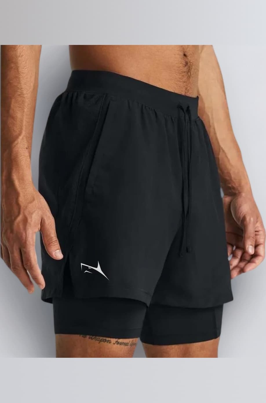 2 in 1 Active Dual Shorts with Inner Tights Layer | Men's Double Layer Short for Running, Gym & Sports