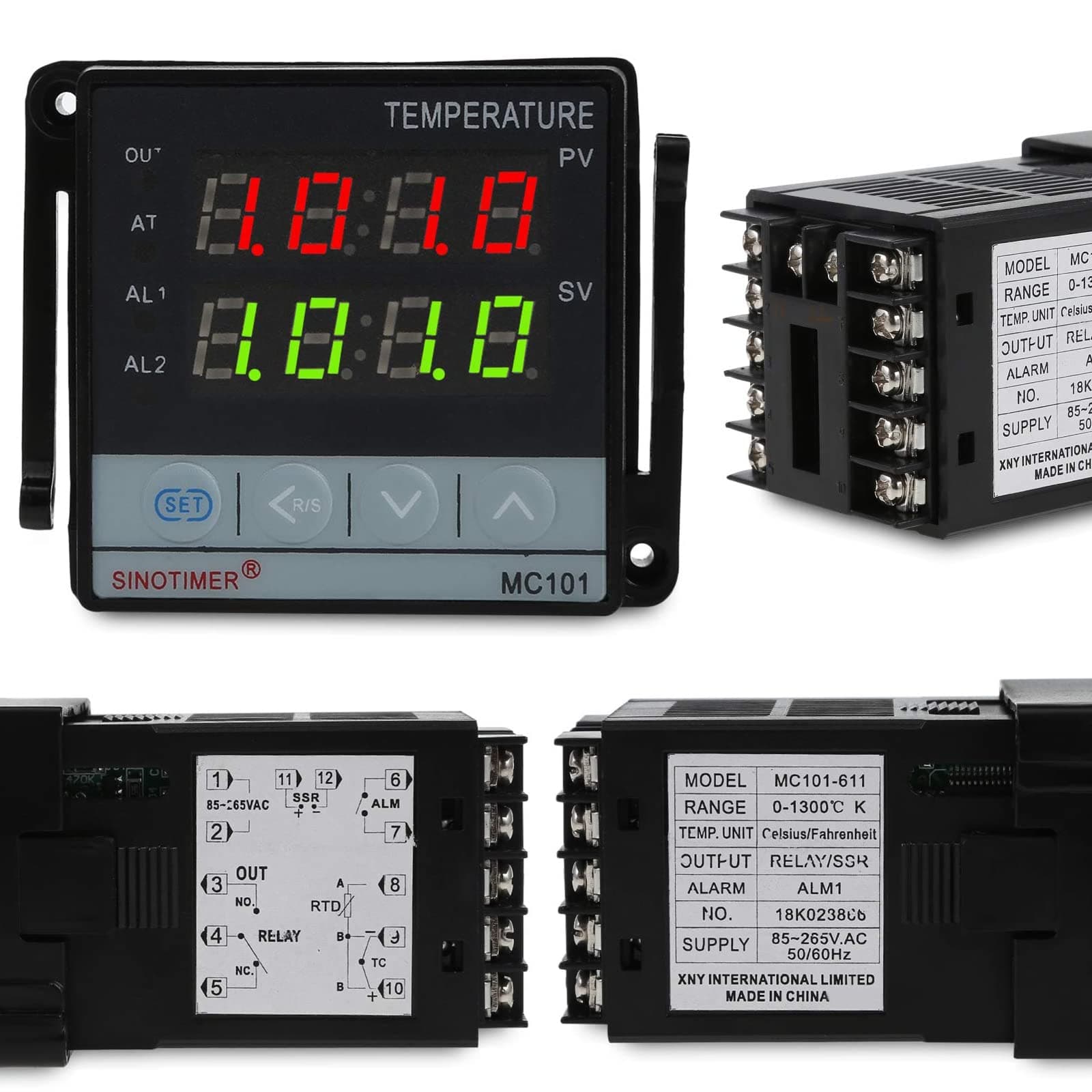 WPHome High Precision Smart PID Temperature Controller Thermostat Relay TC/RTD Input Humidity Meters Universal Intelligent Temperature Control Meter
