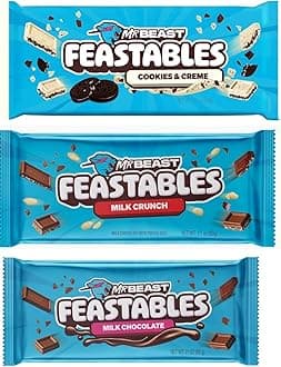 Beast Bar Milk and White Chocolate Bundle - NEW FLAVOR! Cookies and Cream, Milk Crunch and Milk Chocolate Beast Bars (3 BARS) 2.1 oz