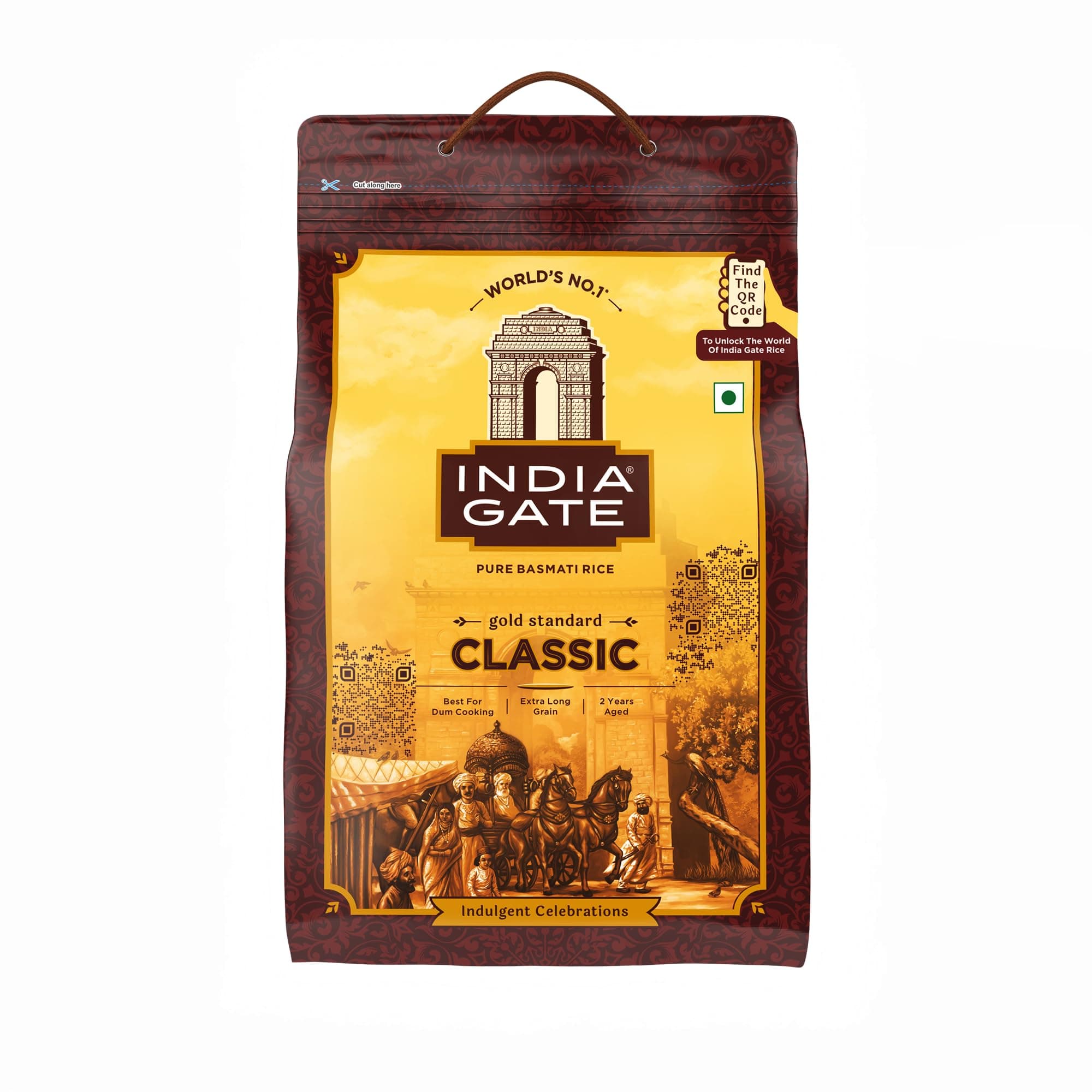 India Gate Gold Standard Classic Basmati Rice 5 Kg | 2 Years Aged | Extra Long Grains