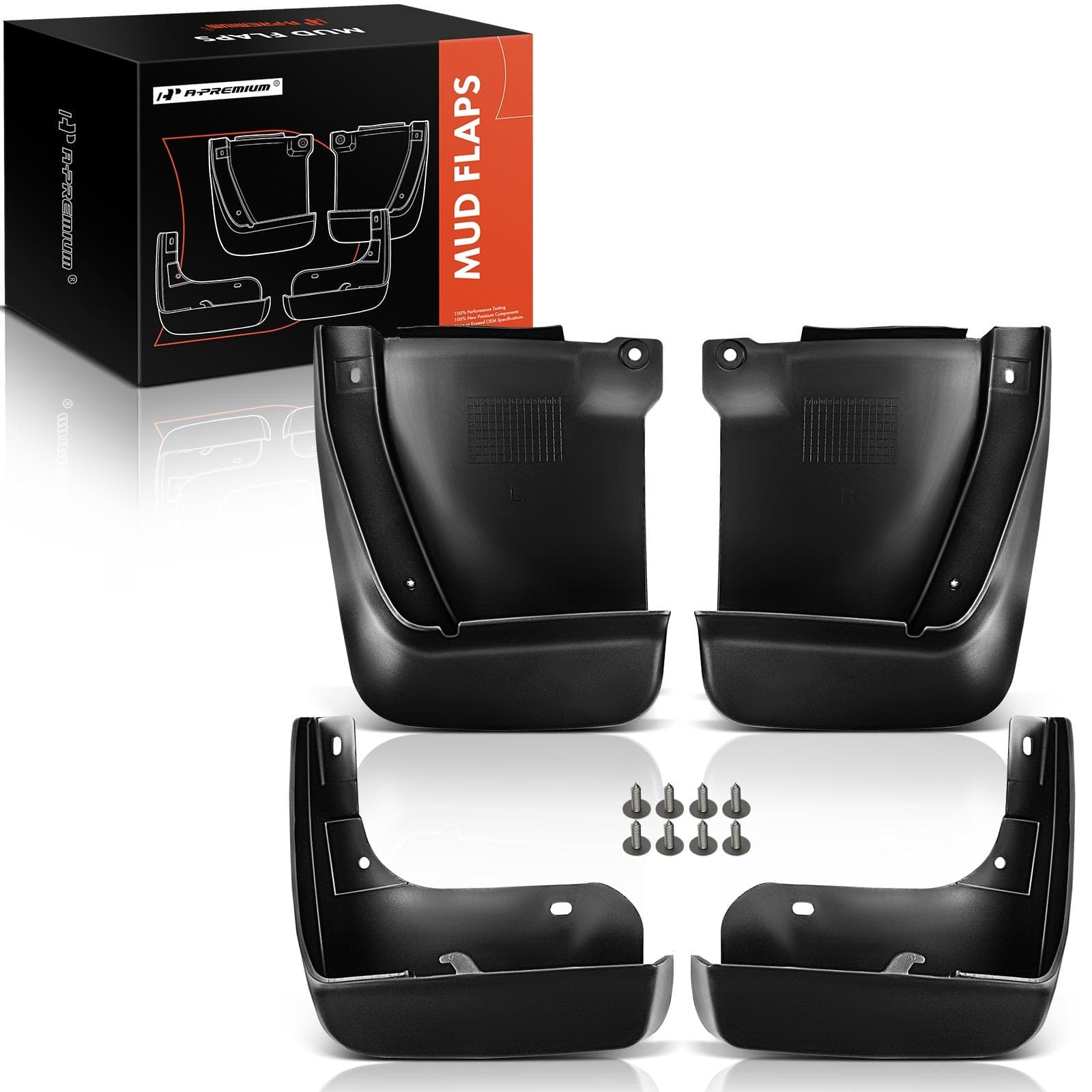 A-Premium Set of 4PCS Mud Flaps Splash Guards Mudguards Mudflaps with Hardware Accessories Compatible with Honda Accord 2003-2007, Sedan Only, Front and Rear (Driver & Passenger Side)
