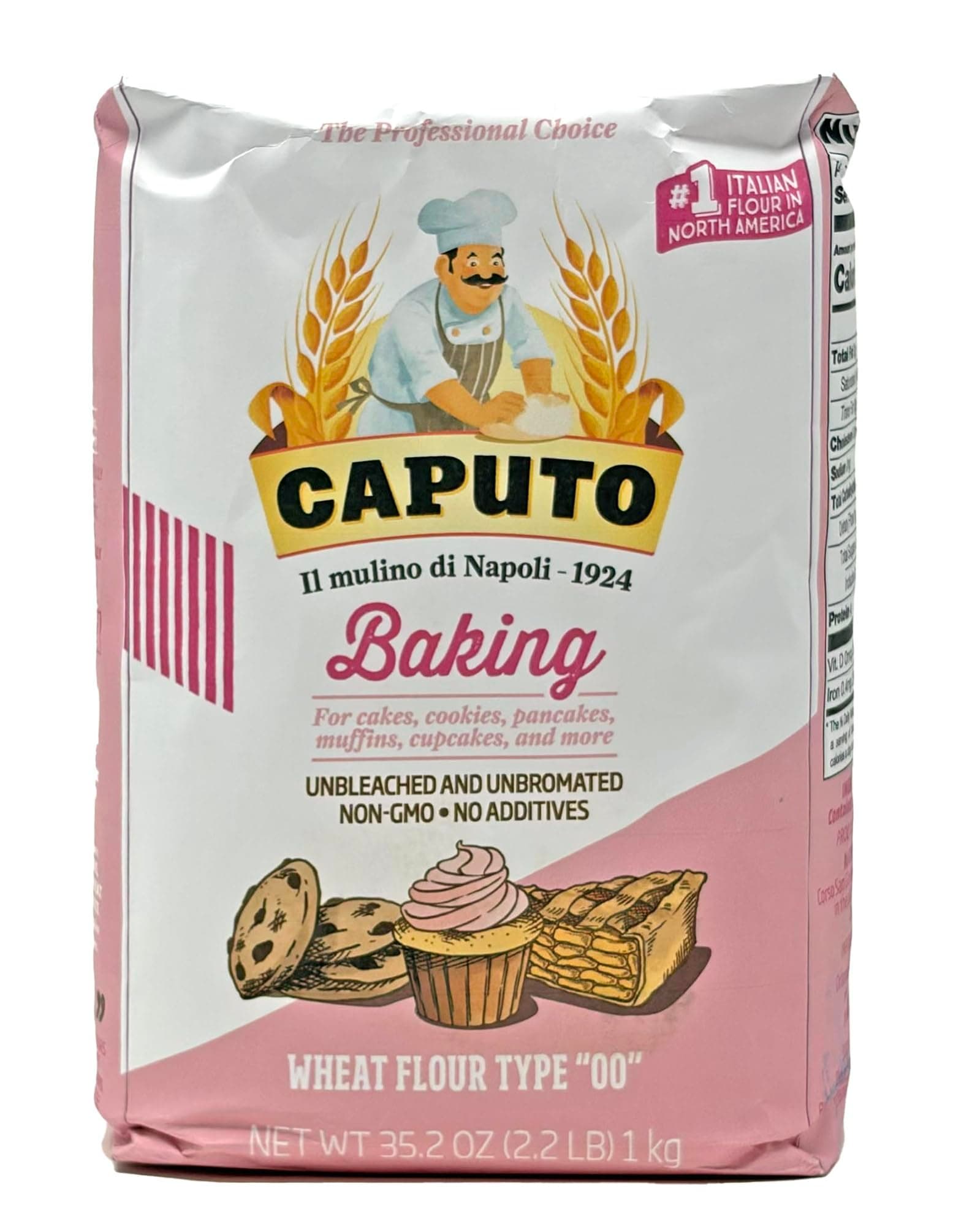 Antimo Caputo Baking (Pasticceria Pastry) 00 Flour 2.2 Pound Bag - For Desserts & Shortbreads - From Italy Type 00 Wheat