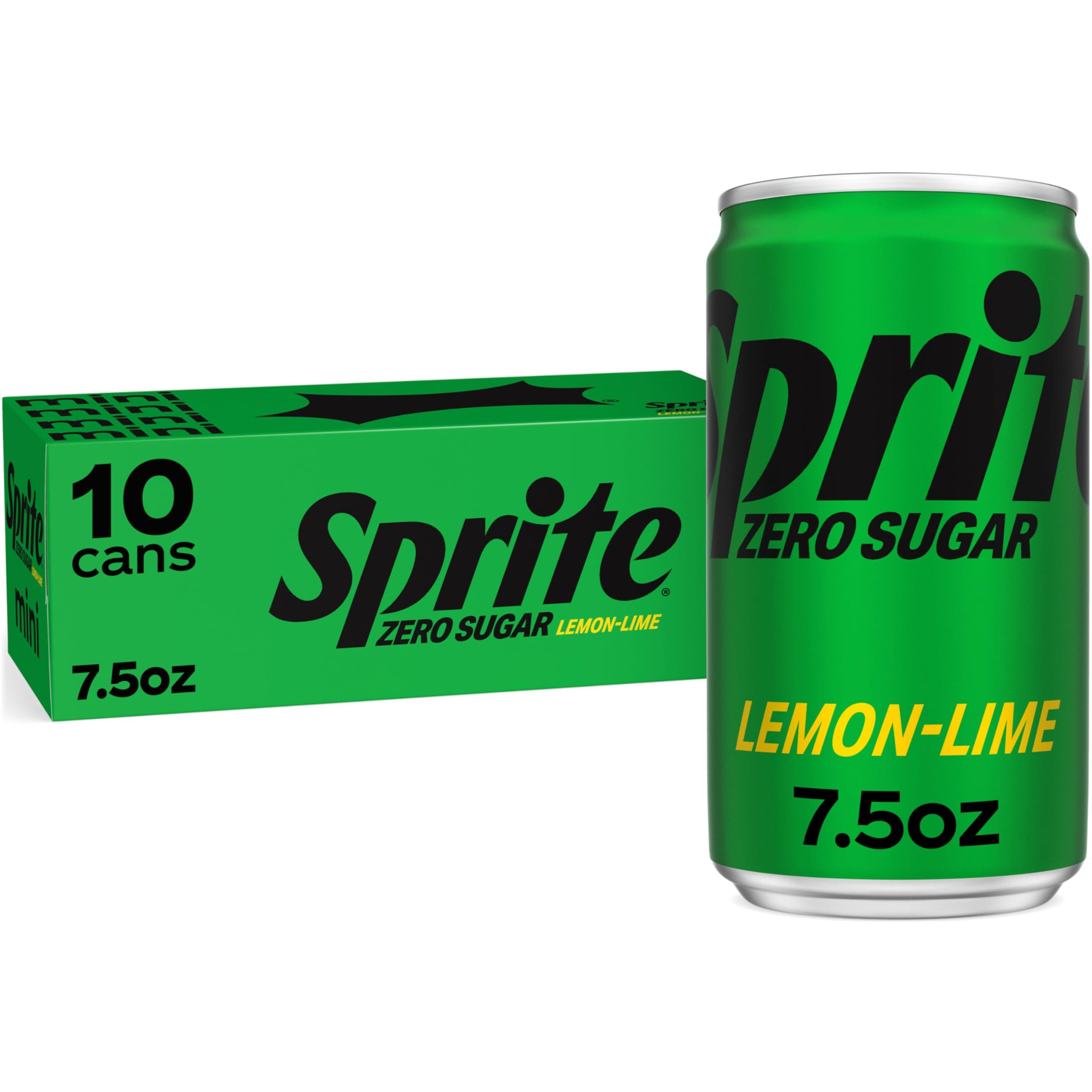 Sprite Zero Sugar Lemon Lime Diet Soda Pop Soft Drinks, 7.5 fl oz, 10 Pack