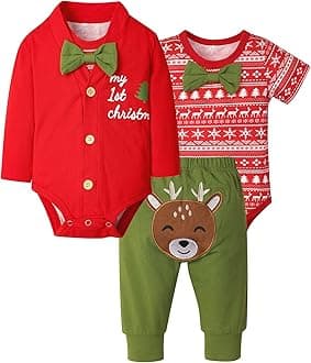 Baby Girl Boy Christmas Outfit My 1st Christmas Baby Boy Infant New Year 4 Pcs Set