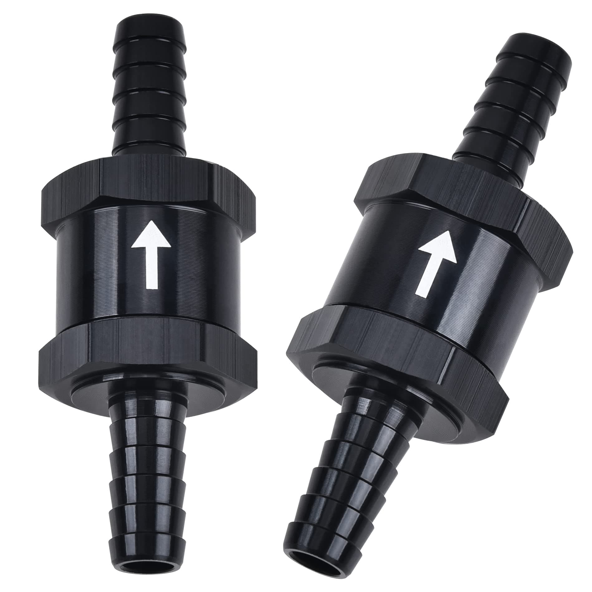 EVIL ENERGY 3/8" Fuel Check Valve One Way Inline Non Return Diesel Gasoline Black(10mm OD,2PCS)