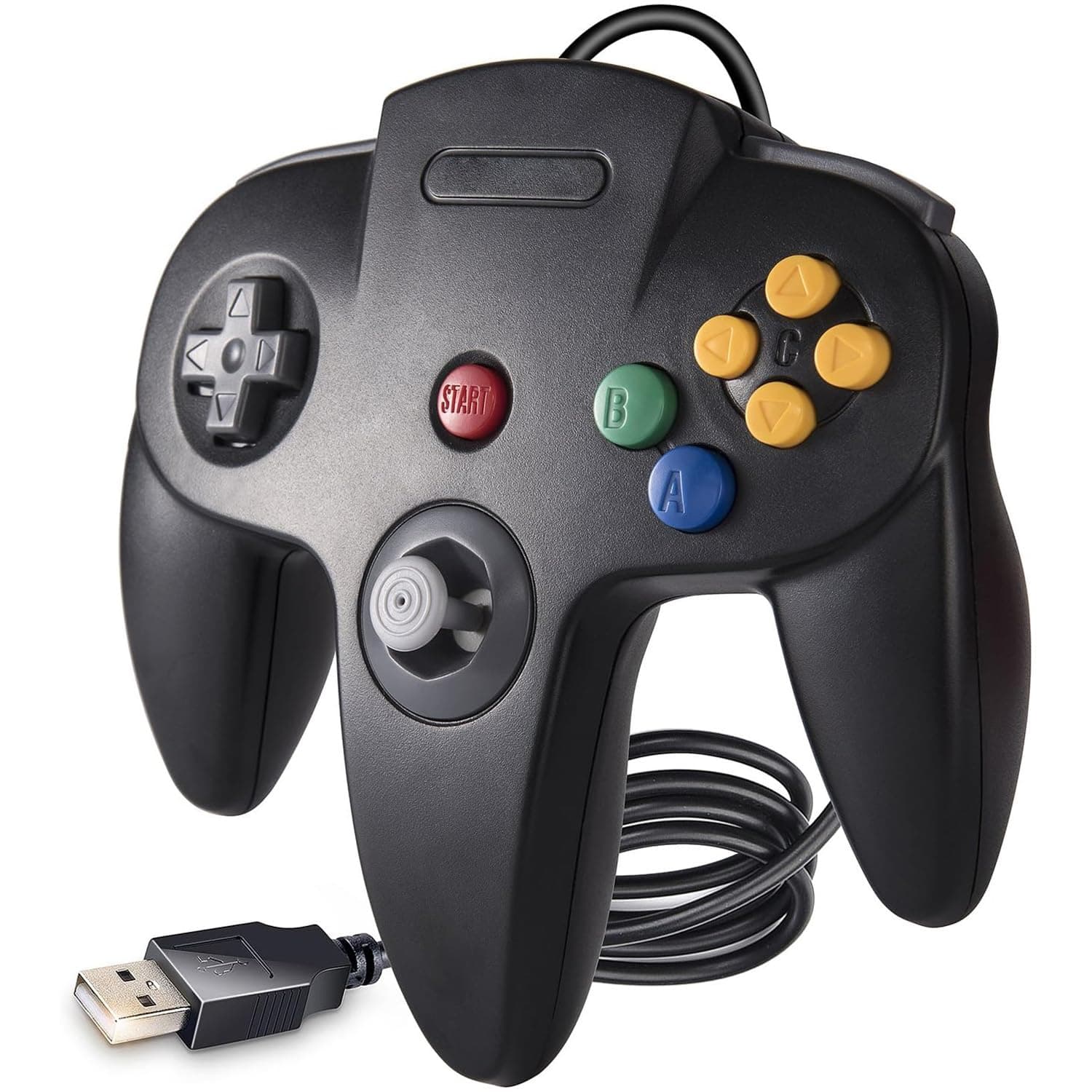 Classic USB Controller for Retro N64 Games, N64 Bit USB PC Wired Game Controller Gamepad for Windows PC & Mac Raspberry Pi