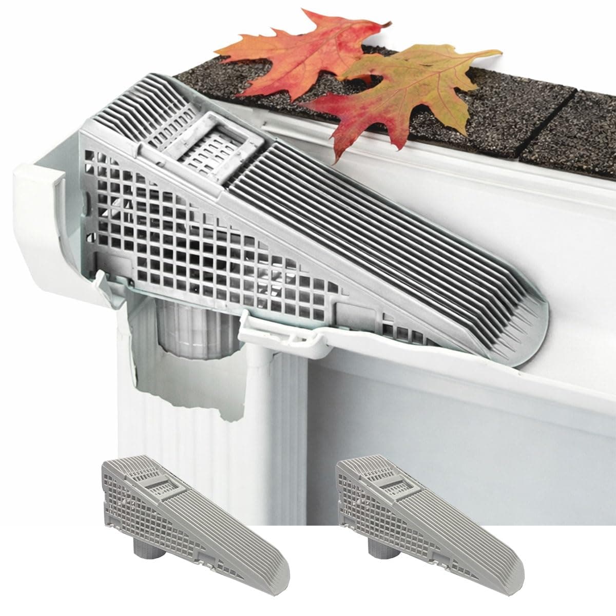 The Gutter Guard - Wedge Eliminates Downspout Pipe Clogs From Leaves and Debris - 2-Pack