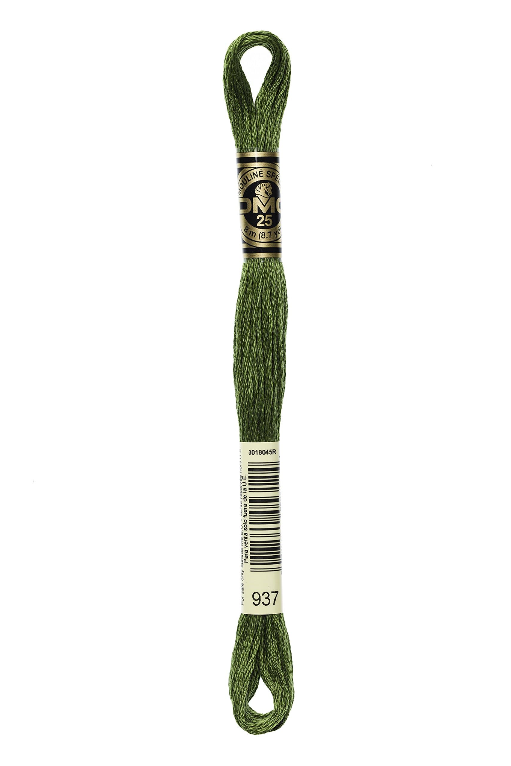 DMC Thread 6-Strand Embroidery Cotton 8.7 Yards Medium Avocado Green 117-937 (12-Pack)