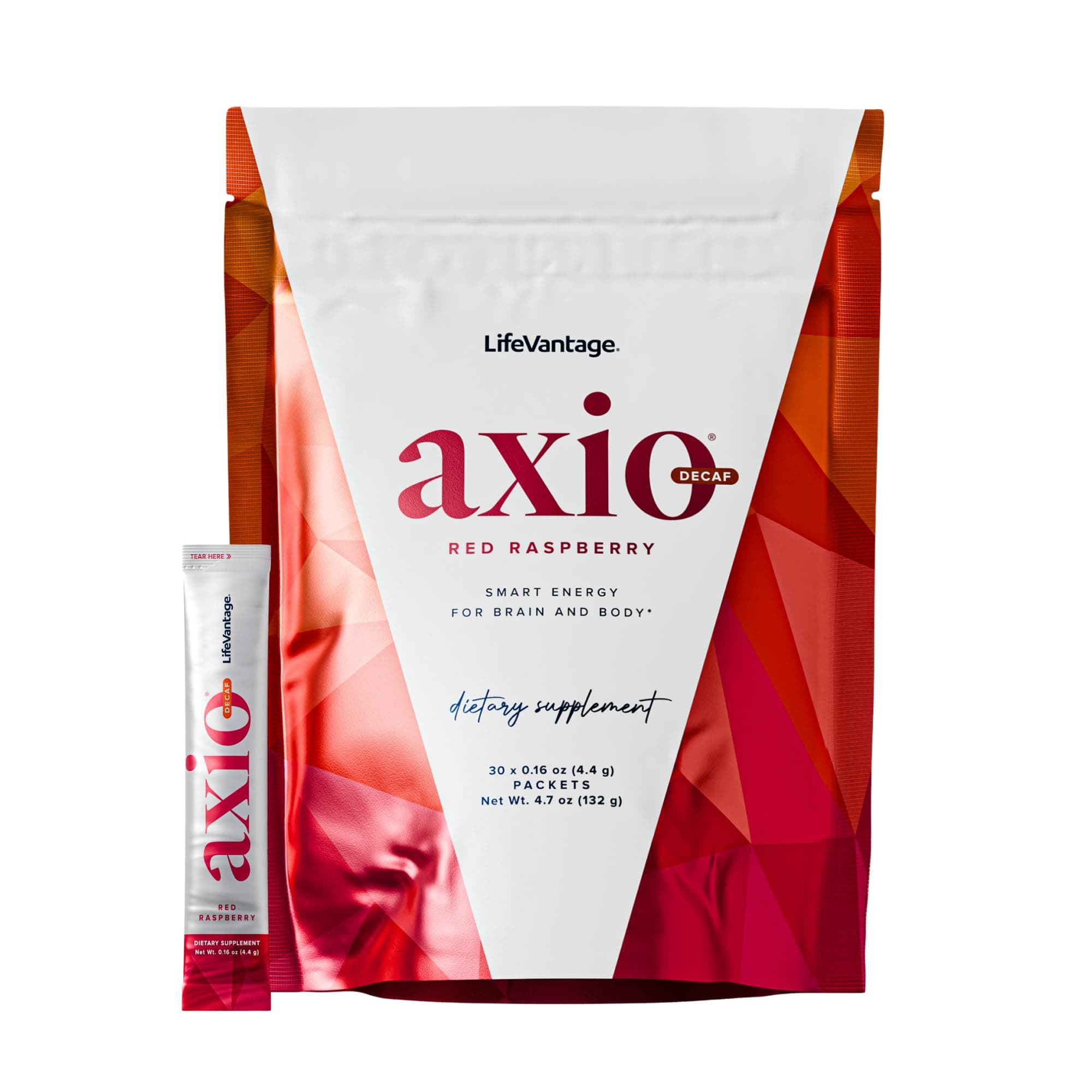LifeVantage AXIO Red Raspberry Decaf 30 Packs, 5.3 oz (150 g)