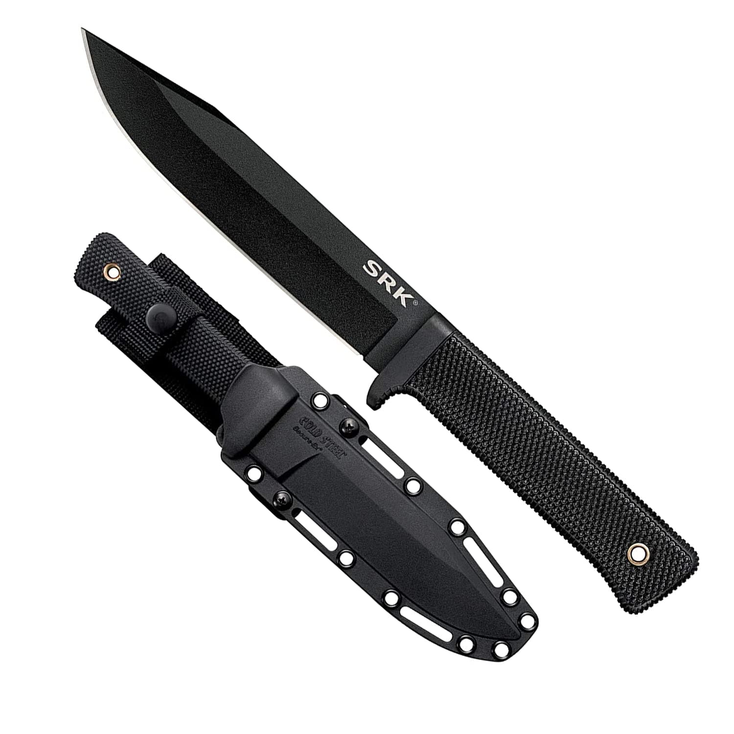 SRK 6" SK-5 Clip Point Razor-Sharp Blade 4.75" Durable Kray-Ex Handle Tactical Fixed Blade Knife w/Secure-Ex Sheath
