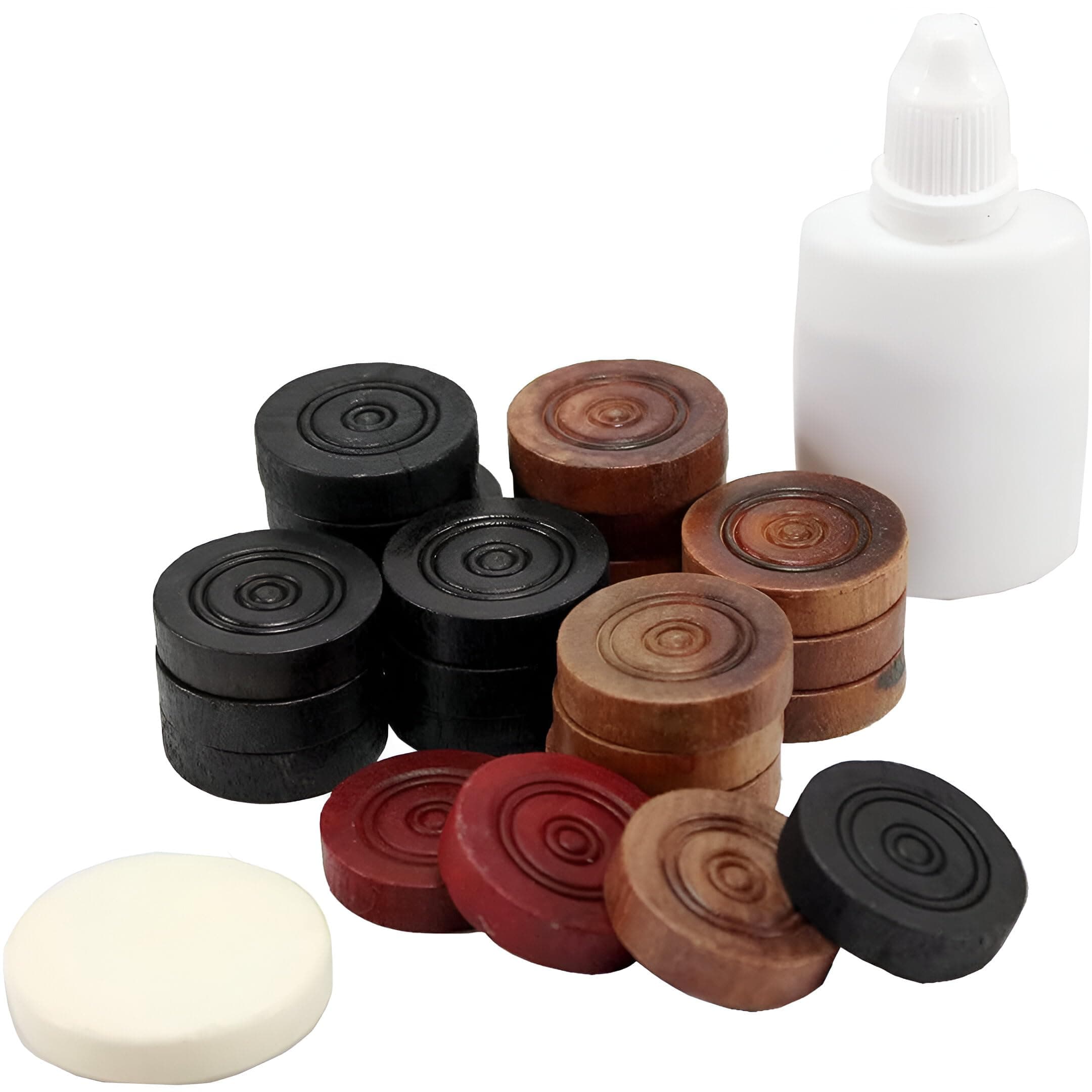 Professional Junior Carrom Board Game Set - Includes 24 Premium 6mm Coins, 1 Striker, and Smooth Gliding Powder - Indoor Family Board Game for Teens and Adults