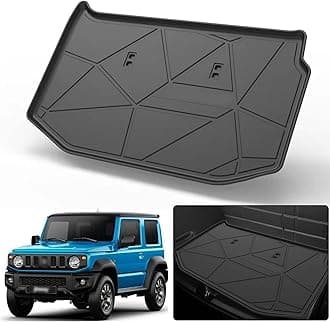 Elsetyler Cargo Liner for 2021 Jimny - Black TPO All Weather Heavy Duty Waterproof Rear Cargo Tray Trunk Floor Mat Protector Compatible with 2019-2023 Suzuki Jimny