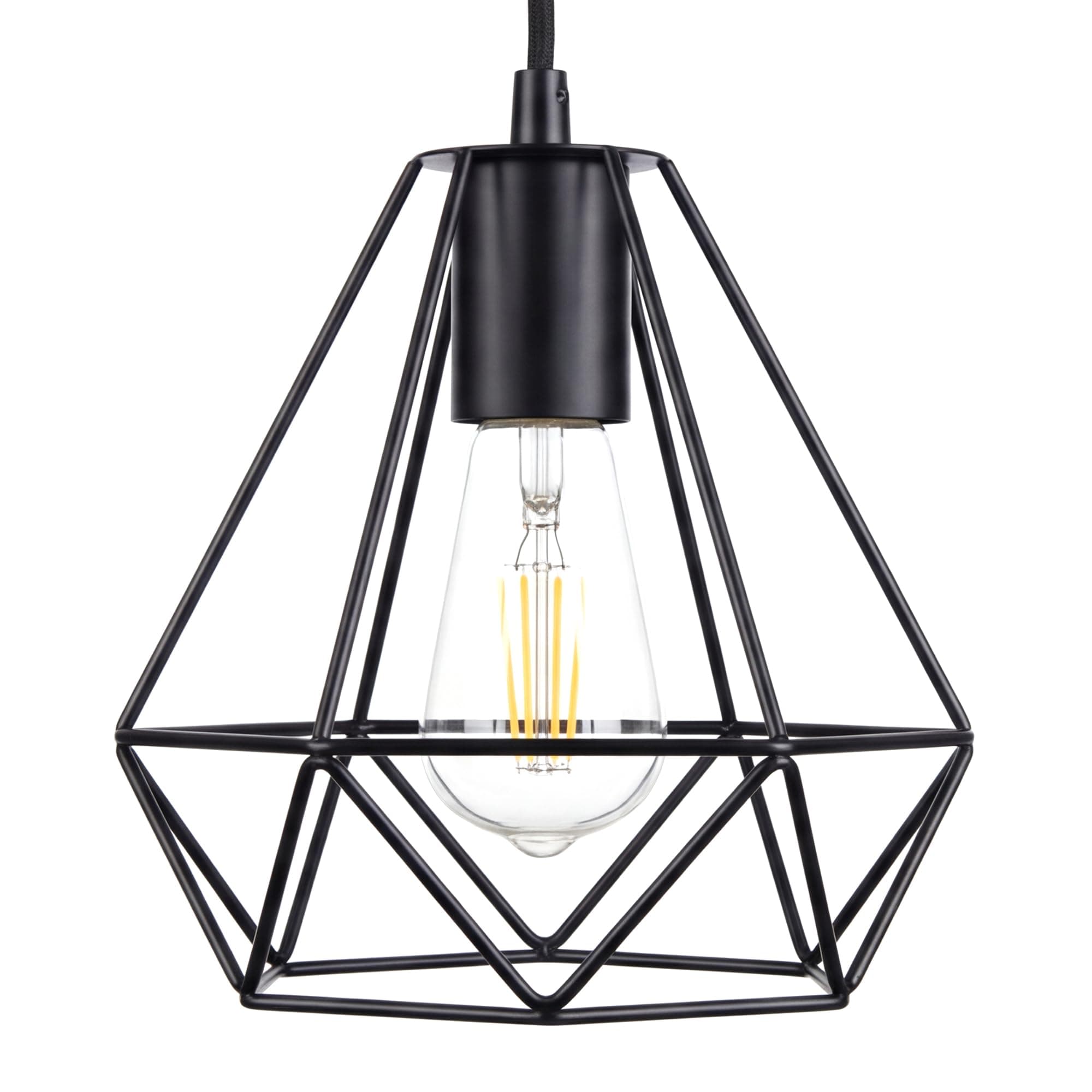 Wire Basket Pendant Black