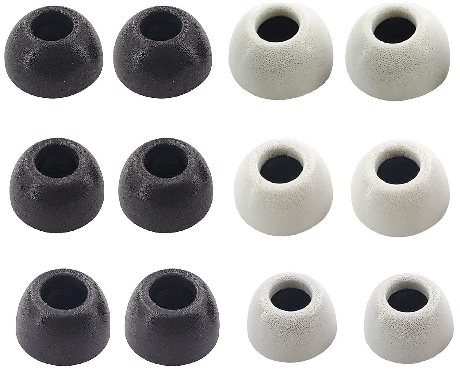 JNSACompatible with Beats Studio Buds Memory Foam Ear Tips 6 Pairs,L M S 3 Size,Black and White (BSBFoam6)