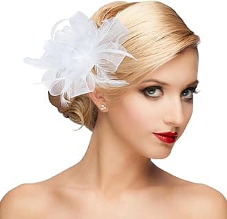 Womens Fascinator Hat Headpiece 20s Vintage Wedding Hair Accessories for Derby/Wedding/Cocktail/Tea Party