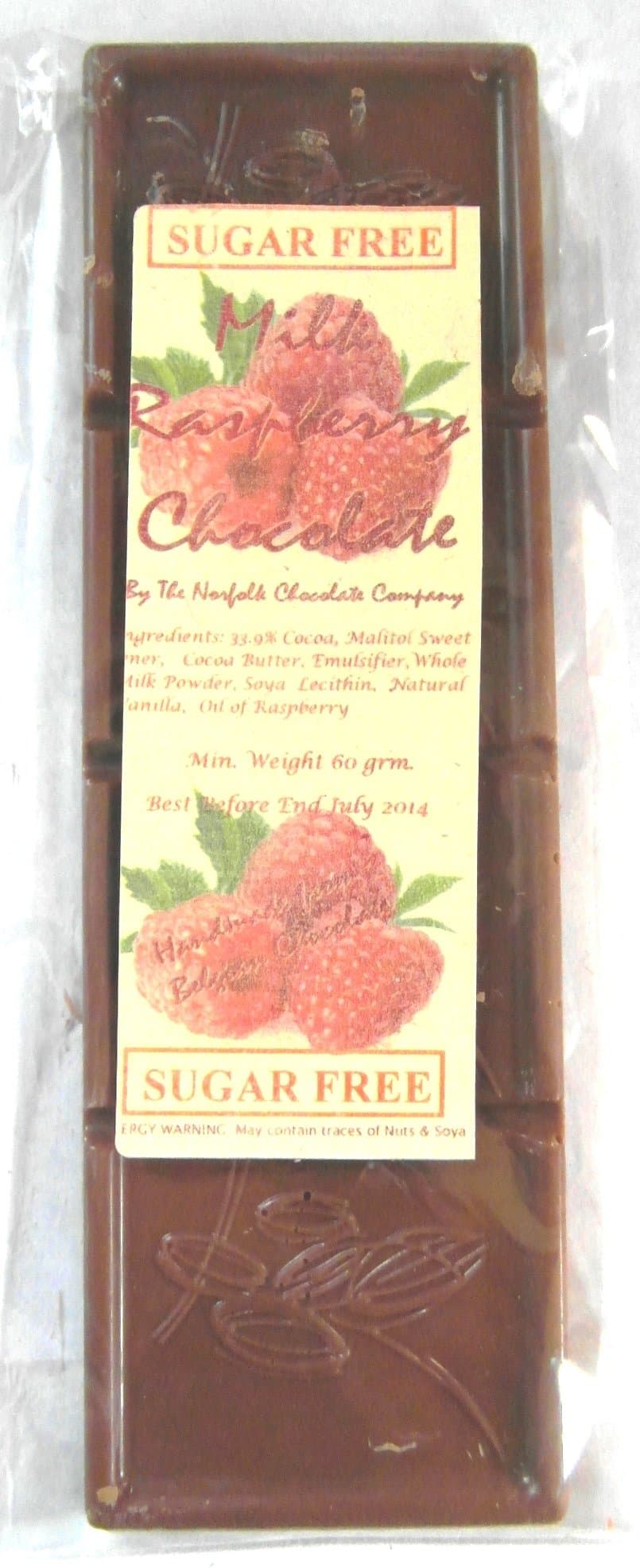 Sugar Free Milk Raspberry Chocolate 4X 60gram