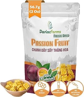 DARLAC FARMS Freeze Dried Passion Fruit Cubes, 2 Oz Pack 1, No Sugar Added, Healthy Fruit Snacks for Kids, Adults & All Ages, Premium Organic Crispy Crunchy Snacks, Tea, Baking, Smoothie, Yogurt, 2 Oz