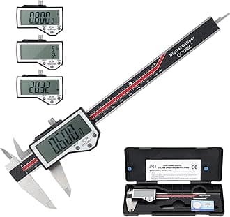 Adoric Digital Caliper, 6" Caliper Measuring Tool Extreme Accuracy Waterproof Electronic Vernier Caliper Industrial Stainless Steel Digital, Durable Measuring Tool with Large LCD Screen