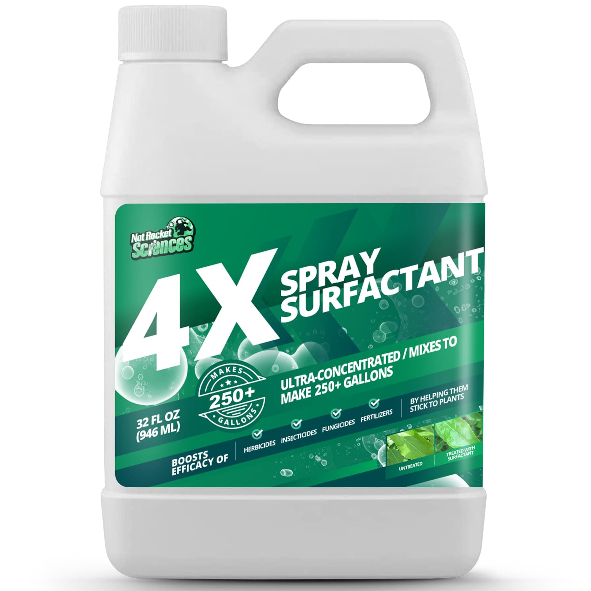 32oz 4X Non Ionic Surfactant - Makes 250+ Gallons - Nonionic Wetting Agent & Concentrated Surfactant Spray for Increased Product Efficacy, Ideal Spreader Sticker, No Foam Wetting Agent