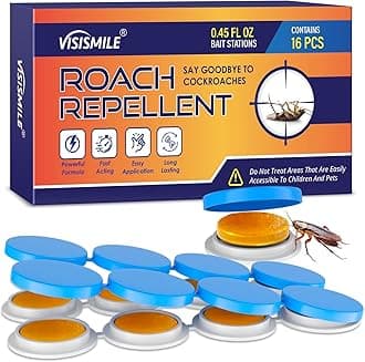 Roach Gel Bait Traps Indoor and Outdoor: Cockroach Killer Repellents for German Cockroaches, Small Roaches – Cockroach Deterrent for Homes and Kitchens – Pet Safe Roach Control 16 PCS