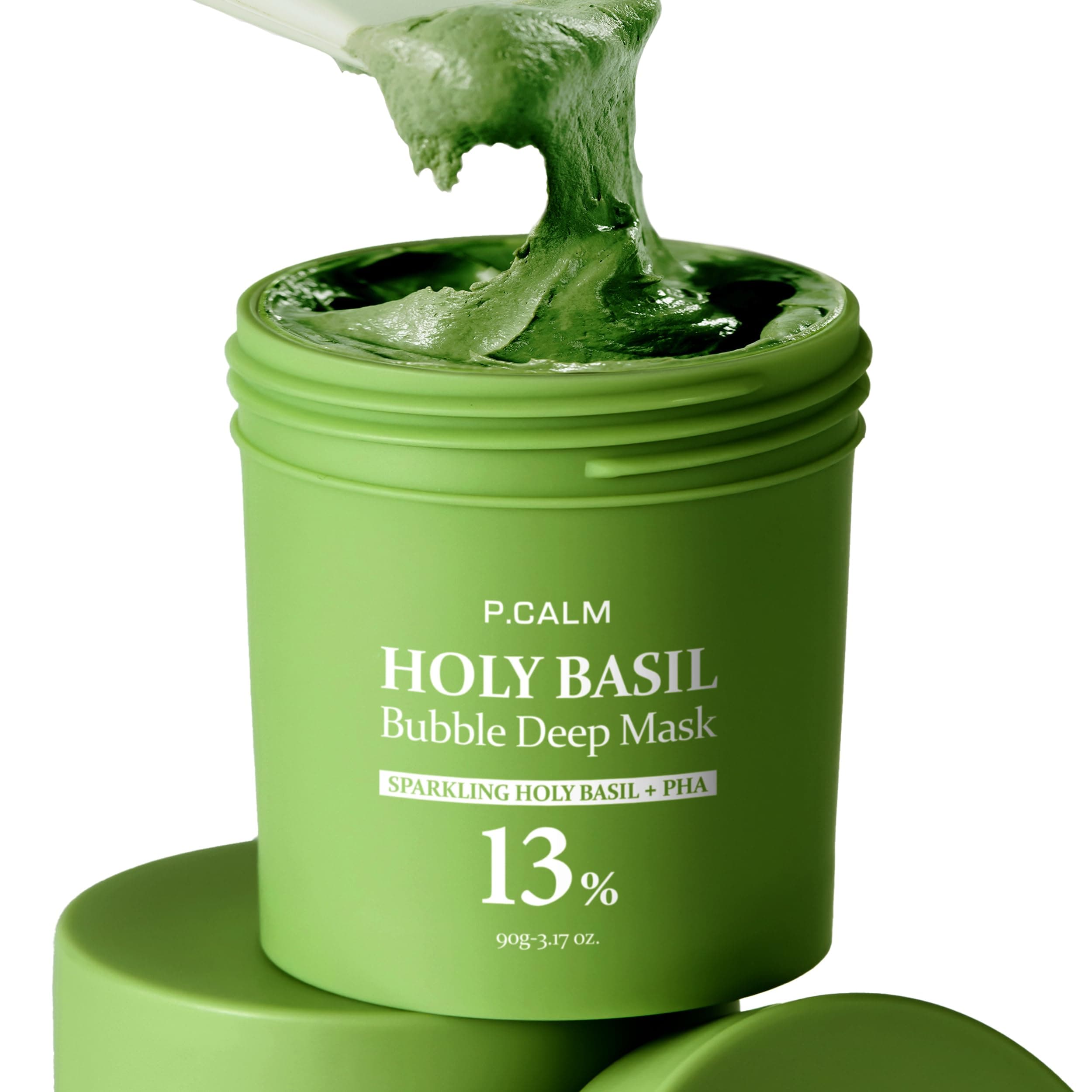 Holy Basil Bubble Deep Mask – Holy Basil & Carbonated Water for Cleansing Pores & Blackheads, Korean Clay to Bubble Wash-Off Pack (90g / 3.17 oz)