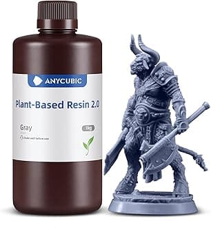 3D Printer Resin 2.0, 405nm Plant-Based Rapid Resin 2.0, Low Odor, Photopolymer Resin for LCD 3D Printing,1kg Grey