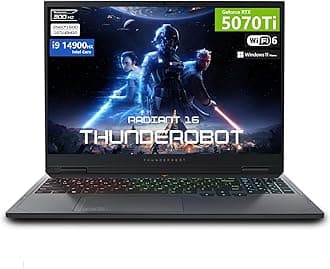 ThunderobotRadiant 16 Gaming Laptop, 16" QHD+ 300Hz 2.5K Display, Core i9-14900HX, GeForce RTX 5070 Ti, 64GB DDR5 RAM, 4TB SSD, RGB Backlit Keyboard, Wi-Fi 6, Win 11 Home