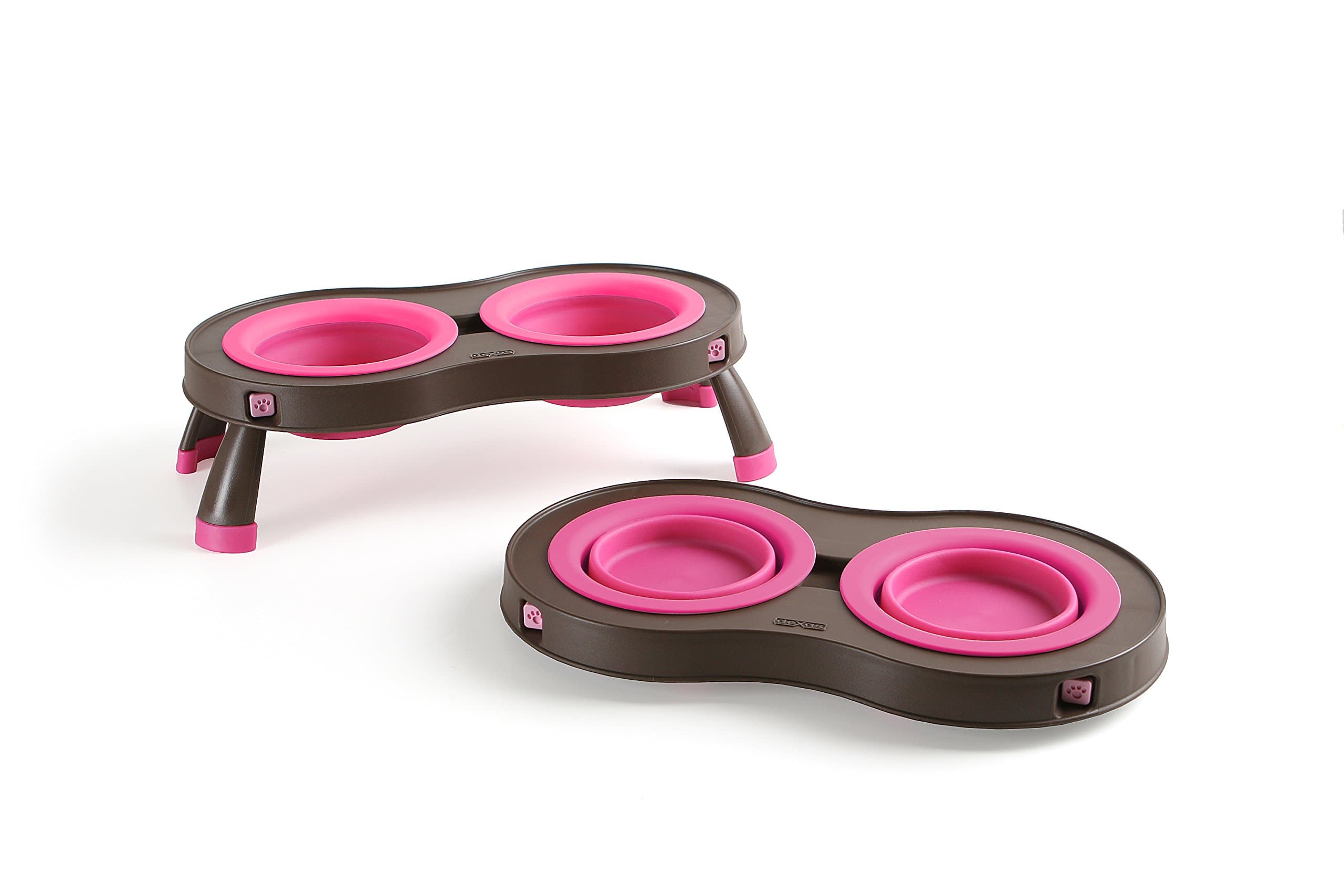 Dexas Popware Double Elevated Pet Feeder 2.5 Cups, 20 oz, Pink