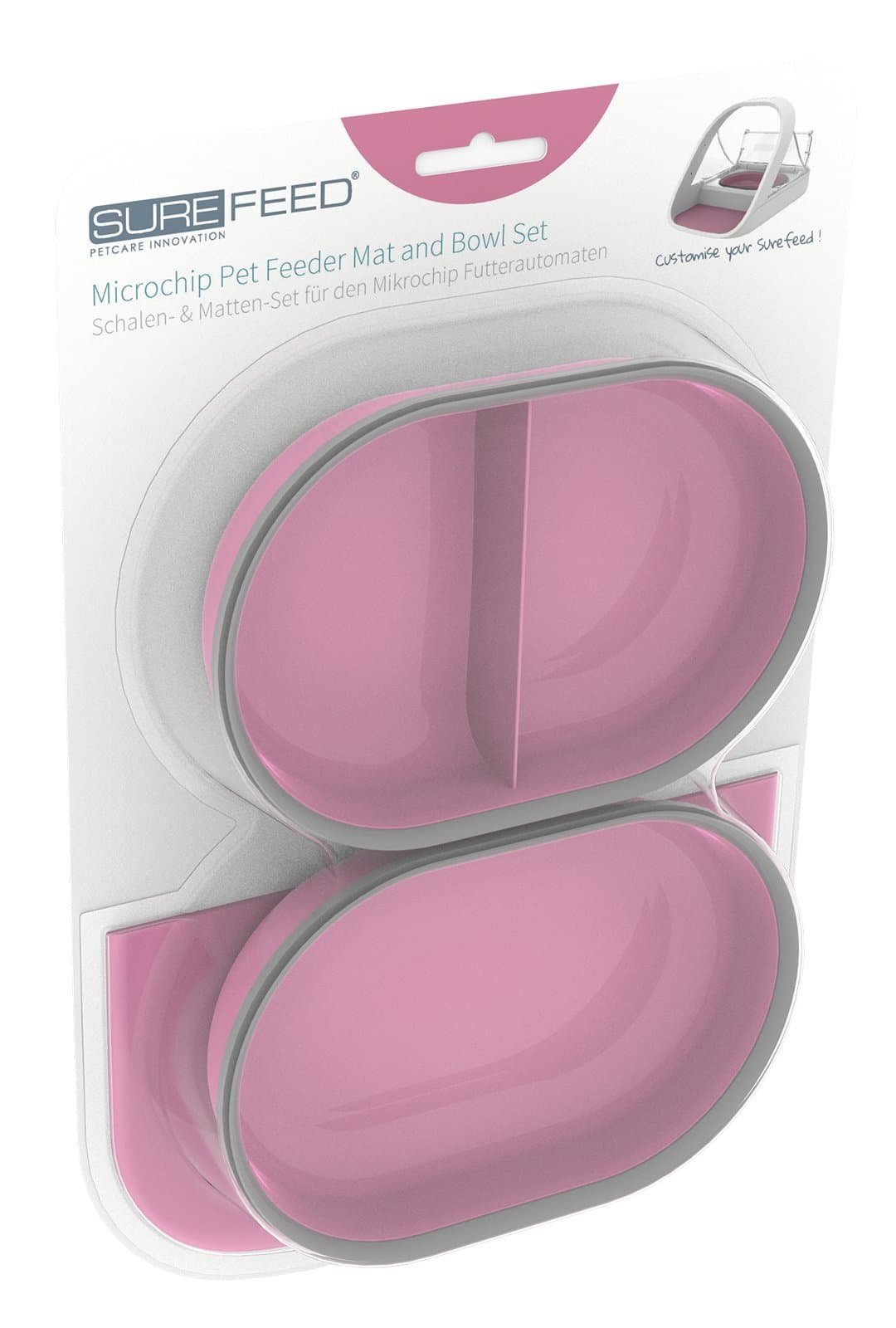 Surefeeder Microtip Mat & Bowl Set, Pink