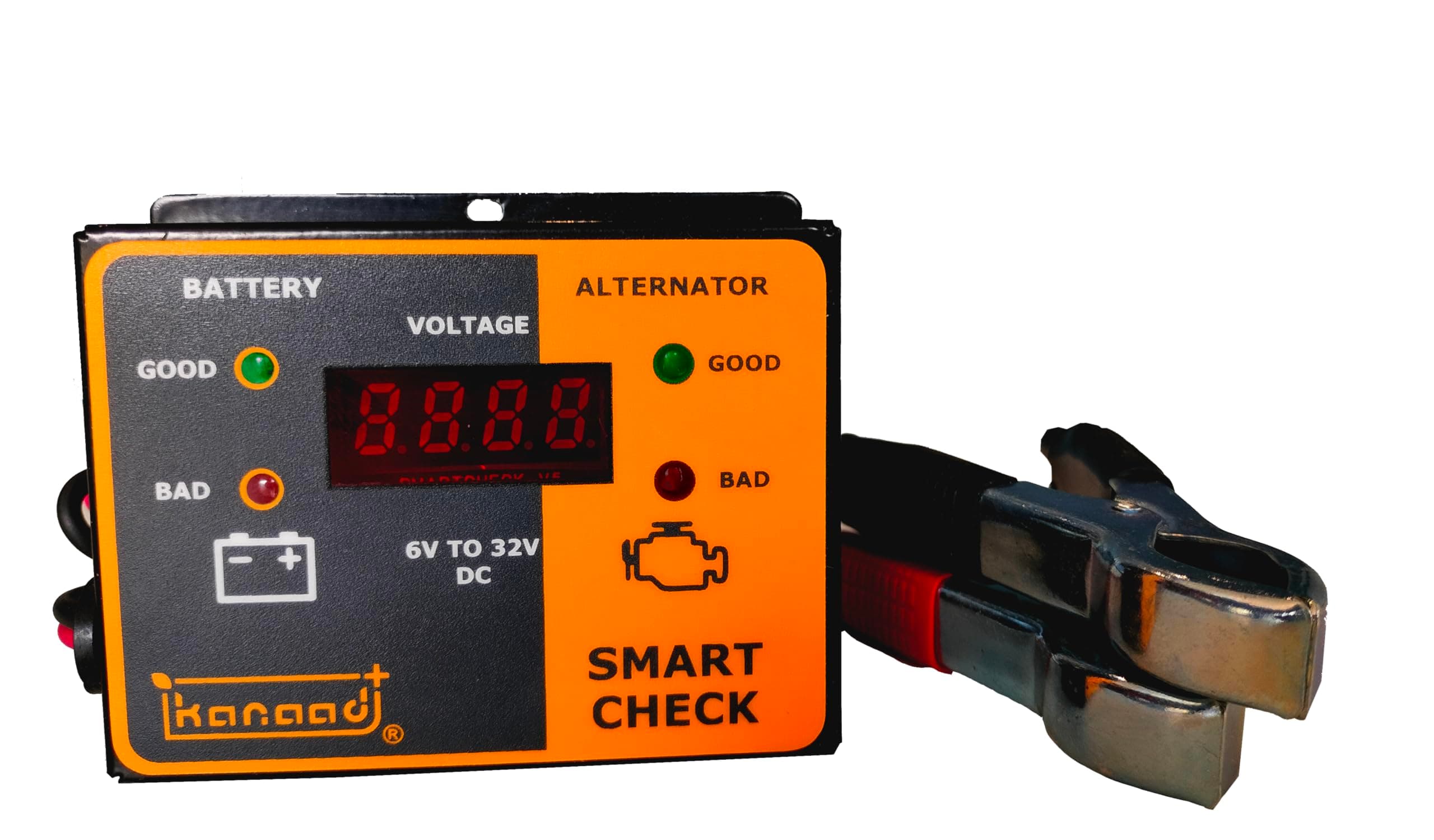6 Volt To 32 Volt Dc Corded Electric Digital Voltmeter With Battery Health Indicator And Battery Charging Indicator, Blue