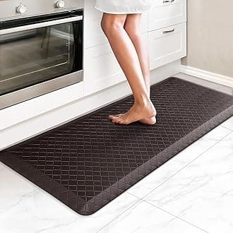 HappyTrends Kitchen Floor Mat - 4/5 Inch Thick Anti-Fatigue Kitchen Rug,Waterproof Non-Slip Kitchen Mats and Rugs Heavy Duty Ergonomic Comfort Rug for Kitchen,Office,Sink,Laundry,(22"x54", Chocolate)