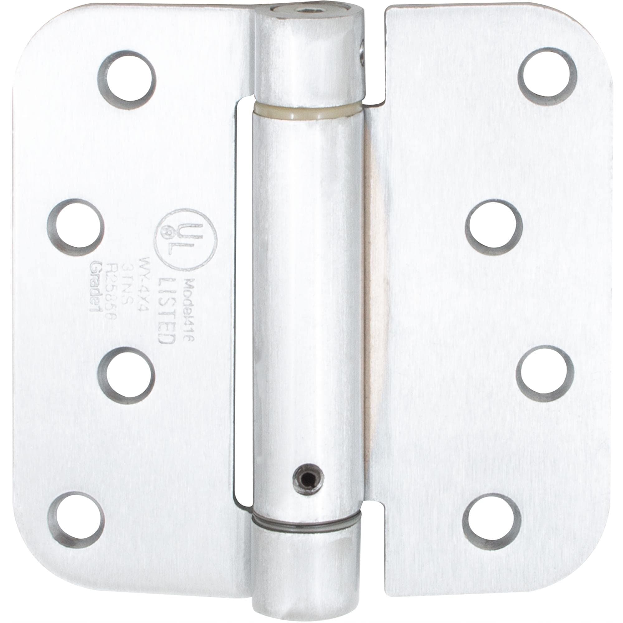 Self-Closing Door Hinge, 4 Inches, 5/8" Radius Corner, Satin Chrome by Stone Harbor Hardware