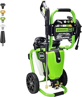 Greenworks Pro Brushless 3000 PSI (CSA Certified) 2.0 GPM Max / 1.1 GPM Electric Pressure Washer (Rugged Steel Frame, 25 FT Hose, 35 FT GFCI Power Cord)