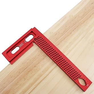 CDIYTOOL Precision Woodworking Tools, Square Hole Measuring Aluminium Alloy Ruler Hole Positioning Measuring Gauge Ruler Metric Marking T Type Carpentry Tool for Carpenter Scriber
