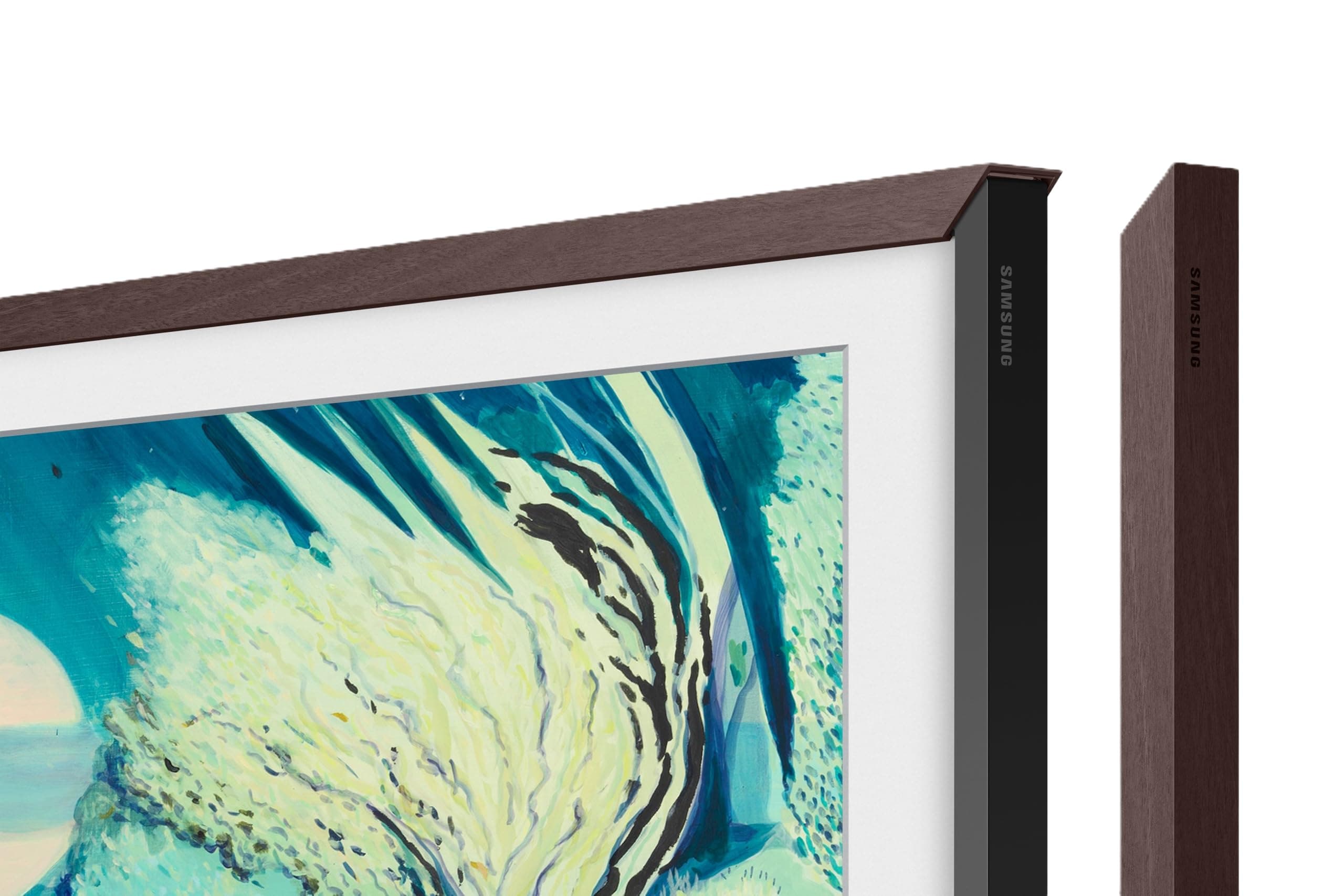 (2021) Modern Brown Frame Customizable Bezel, 55-Inch