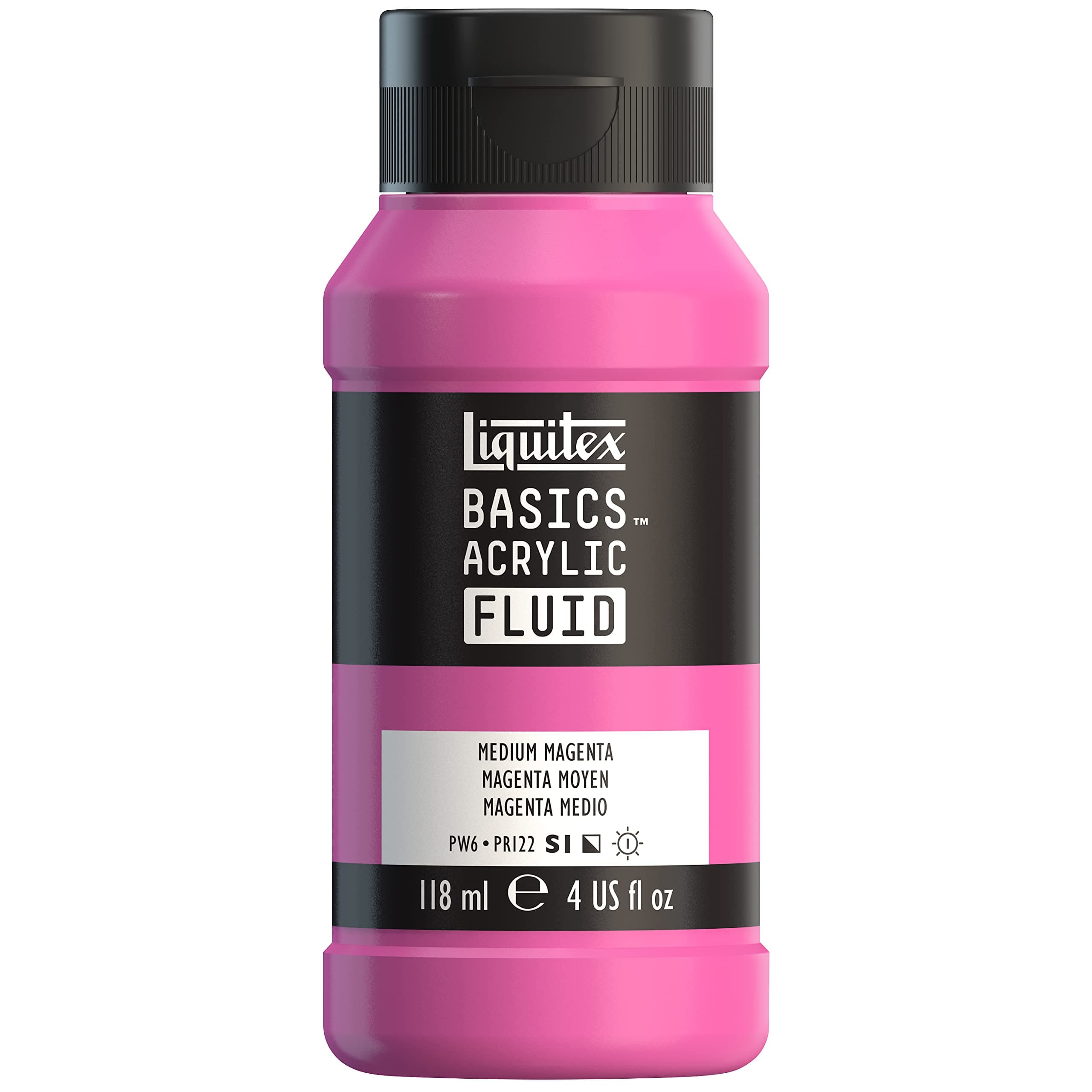 Basics Acrylic Fluid, 118ml Bottle, Medium Magenta