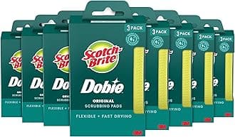 Dobie Pads, Dobie Sponge for All Purpose Cleaning of Kitchen, Bathroom, and Household, Non Scratch Dobie Cleaning Pads Safe for Non-Stick Cookware, 24 Dobie Pads