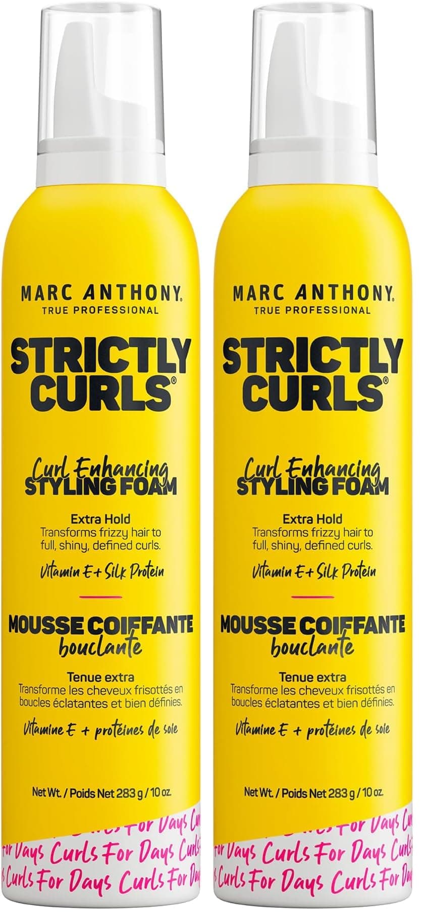 Curl Enhancing Styling Foam, Extra Hold | Vitamin E & Silk Proteins | Anti-Frizz | Mousse | Pack of 2