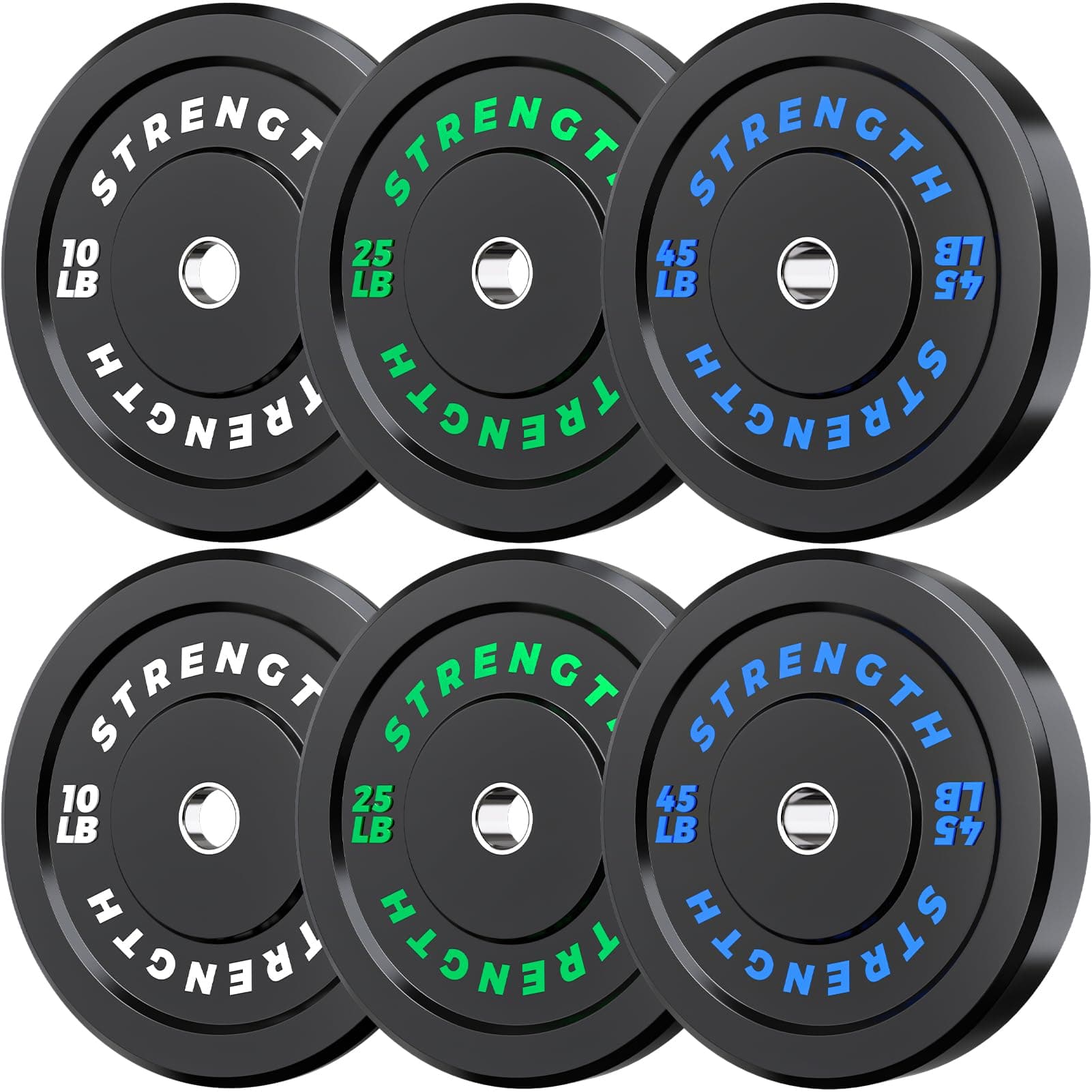 Rendpas Olympic Bumper Plates Set - Virgin Rubber Weights for Strength Training 160LB-Set