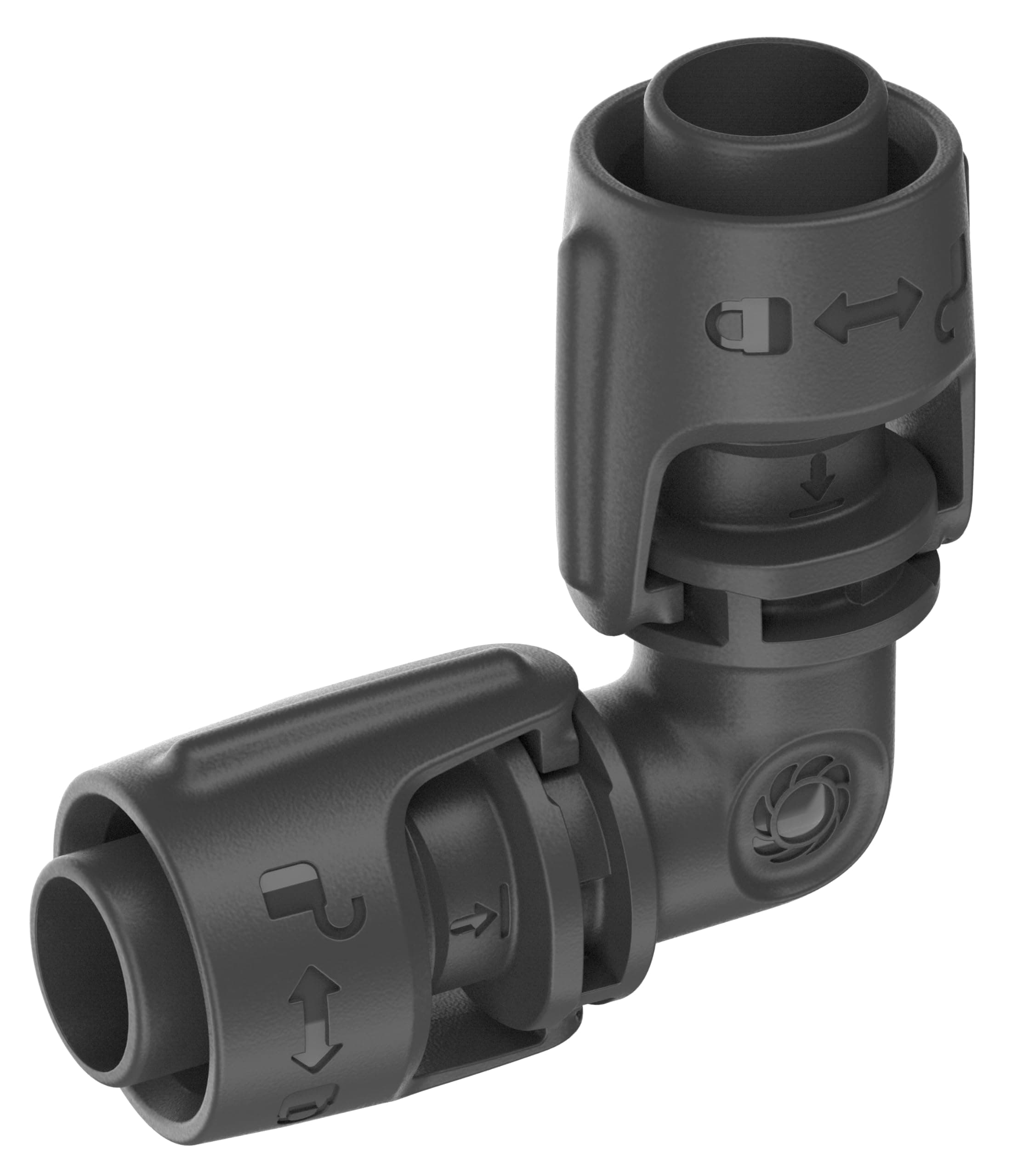 Gardena Micro-Drip-System L-Piece 13 mm (1/2 inch): Pipe Connector for Changing The Direction of The 13 mm Connecting Pipe, Tool-Free Assembly, Reusable (13202-20)