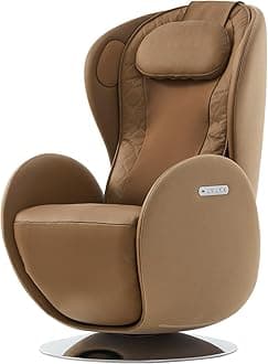 Nouhaus Luna Heated Massage Chair,Full Body Massaging Zero-Gravity Leisure Recliner with Low-Noise 3D Massage and Dual Sound Systems Modern Massage Chairs (Dark Caramel)